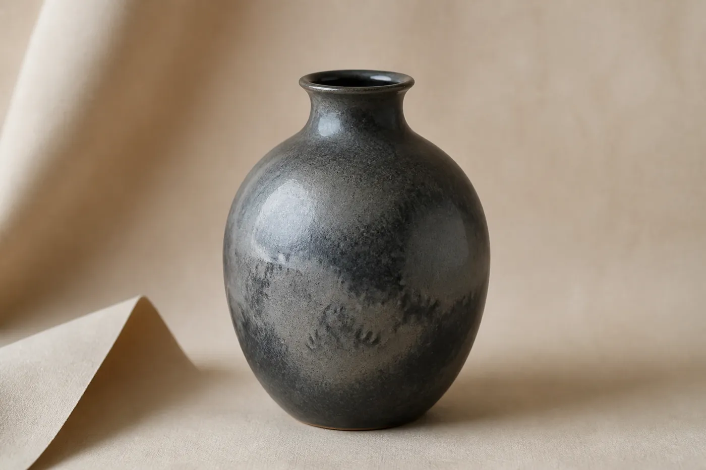 Ligne Vase Grès Émaillé Fumé — N°10